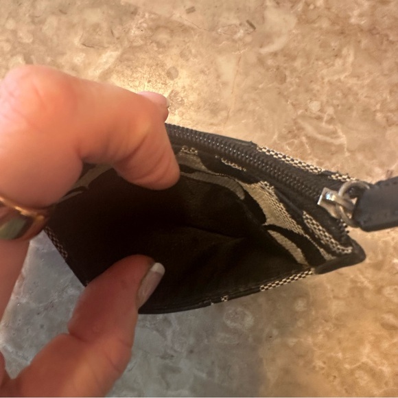 Coach Monogram Black and Gray Keychain Pouch credit card slots  wallet - Picture 3 of 5